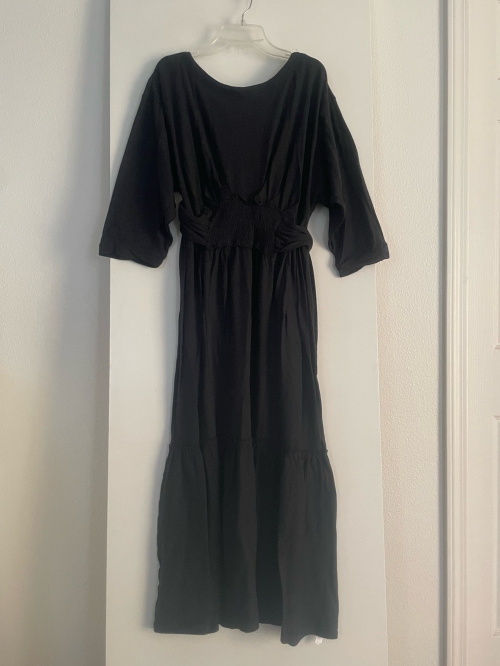XS/TP Free People Beach Cotton Low Back Midi Dress Black NWOT new!
